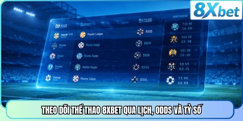Theo dõi thể thao 8XBET qua lịch, odds và tỷ số